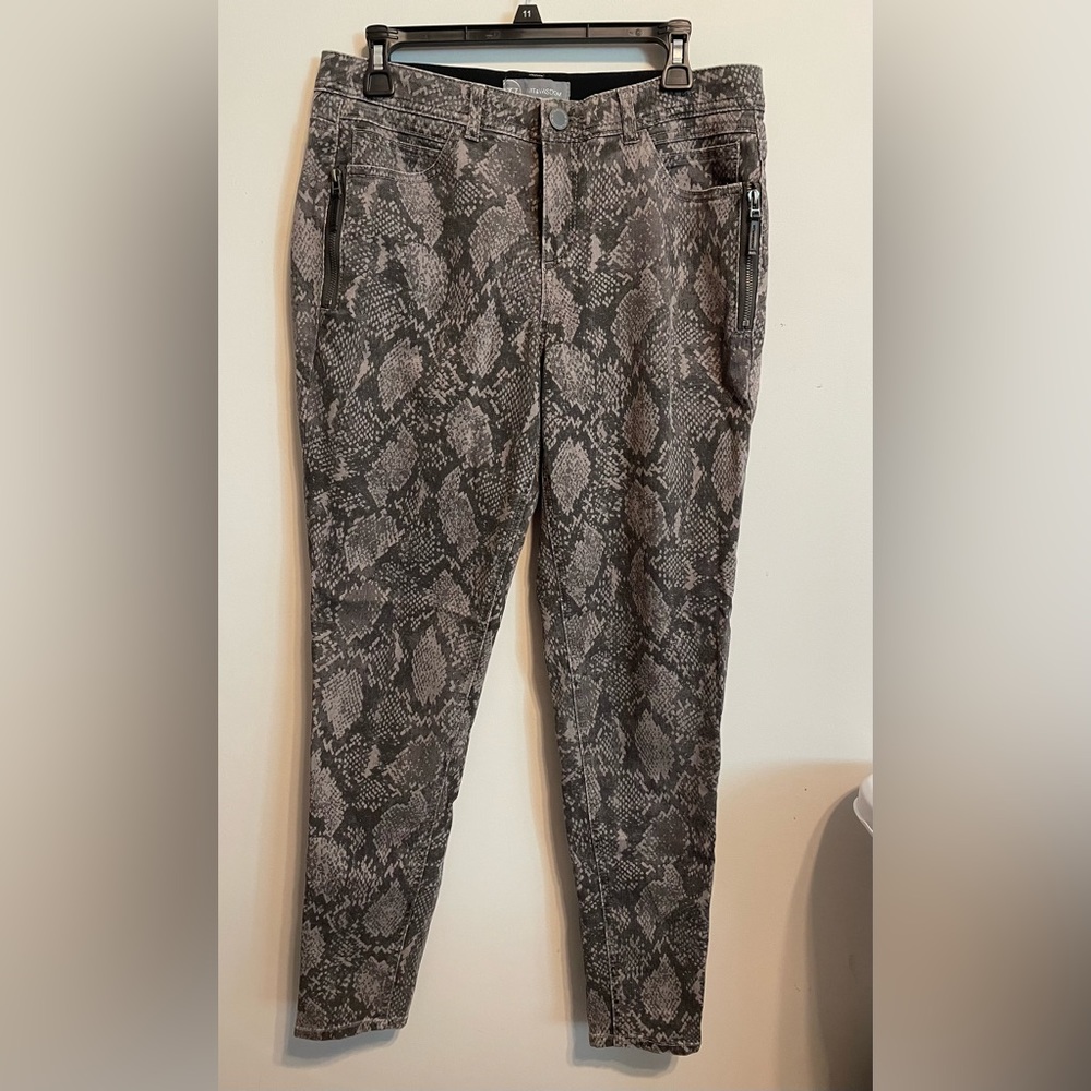 Snakeskin Patterned Jeans